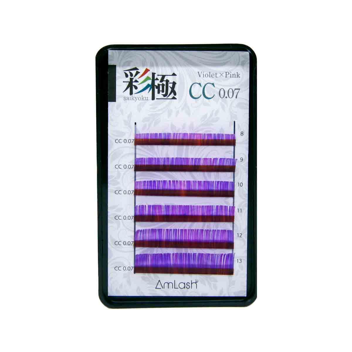 Cílios Coloridos Saikyoku Amlash - Volume Russo - CC 0.07 - 08-13mm - Violeta/Rosa