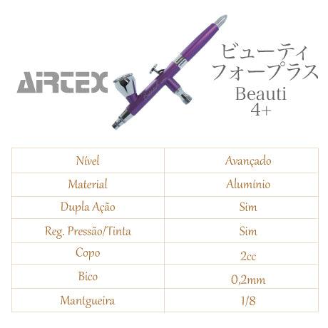 Aerógrafo Beauti 4+ para Maquiagem HD, Corporal e desenhos Artísticos - Lilás Lavanda