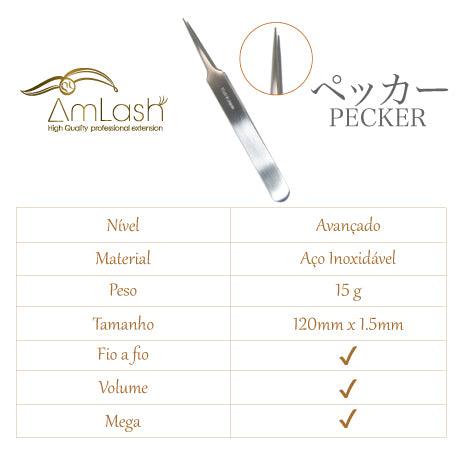 Pinça Pecker AmLash para Extensão de Cílios