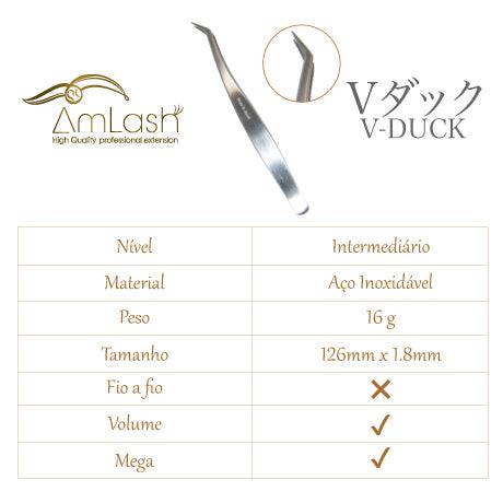 Pinça V - Duck AmLash para Extensão de Cílios