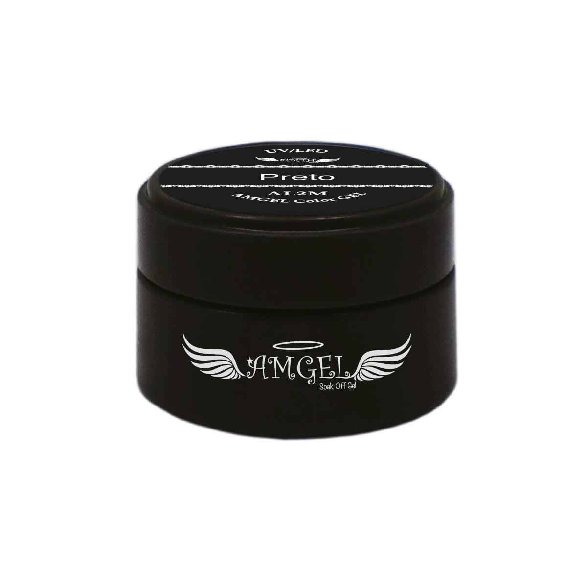 Gel Colorido UV/LED Amgel para Esmaltação Cor Preto AL2m