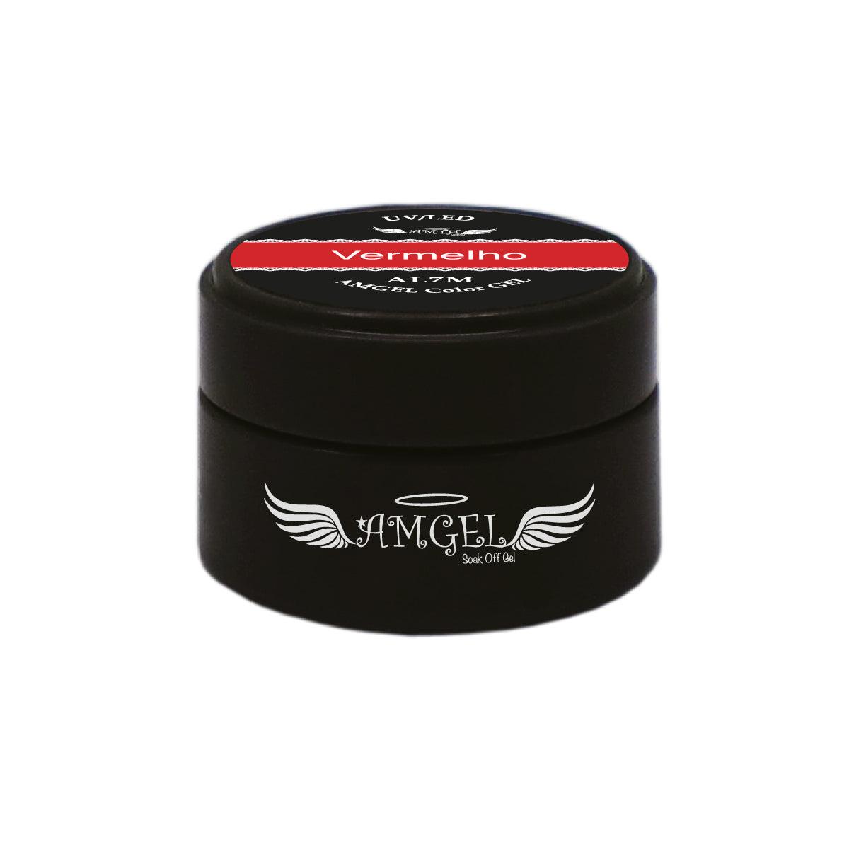 Gel Colorido UV/LED Amgel para Esmaltação Cor Vermelho AL7M