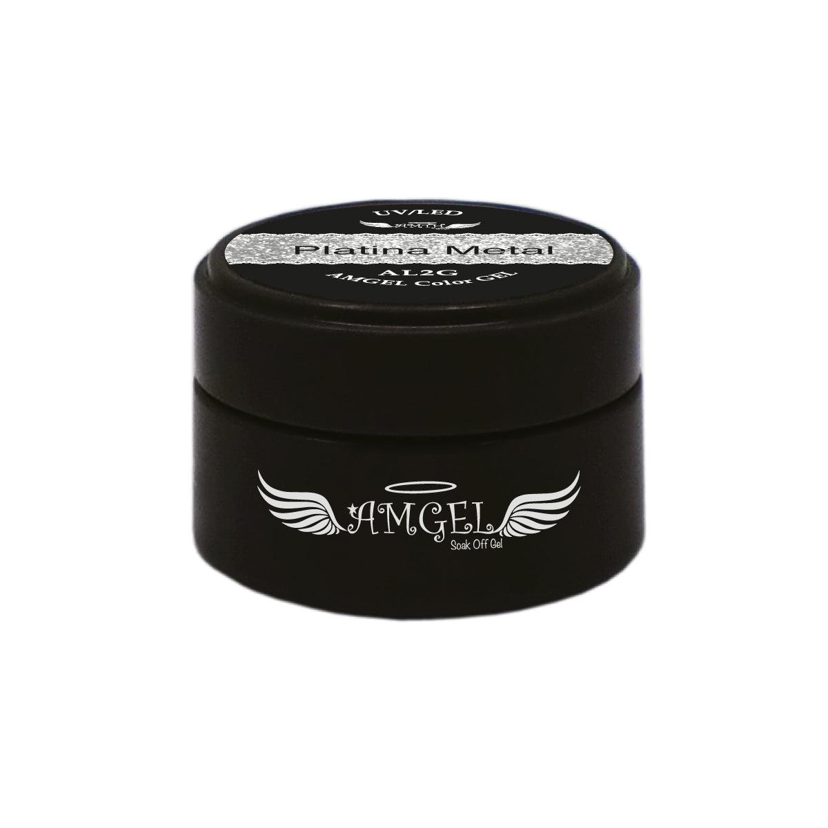 Gel Colorido UV/LED Amgel para Esmaltação Cor Platina Metal AL2G