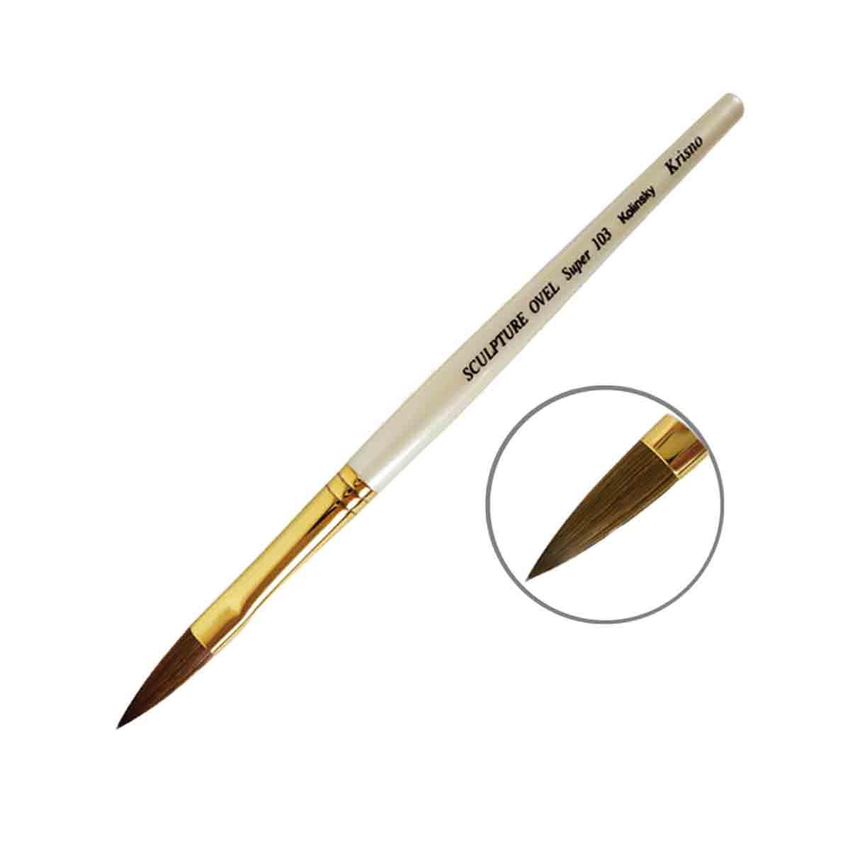 Krisno Pincel Branco Sculpture Ovel Super #103 Selected Super Kolinsky