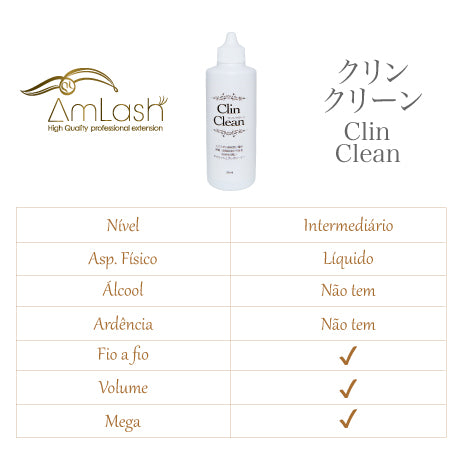 Clin Clean AmLash – Primer Higienizador Sem Álcool | Limpa, Hidrata e Potencializa Adesão da Cola