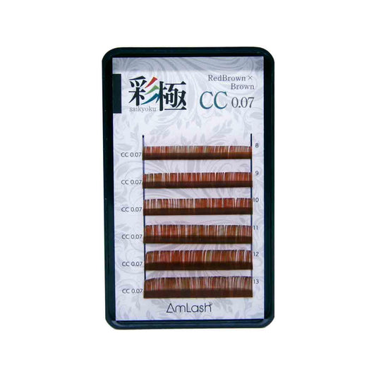 Cílios Coloridos Saikyoku Amlash - Volume Russo - CC  0.07 - 08-13mm - Castanho/Castanho Avermelhado