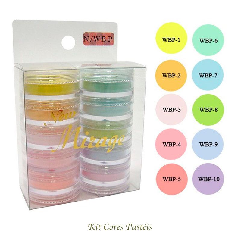 Kit Mix de Pó Acrílico com 10 Cores Pastéis 3.5G N/WBP